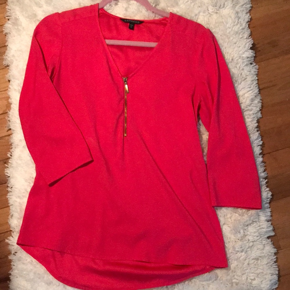 Express Bright Pink Half zipper top